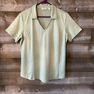 Lady Hagen Light Green V-Neck Polo Shirt